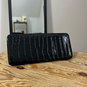 Wallet, black, pink interior, sleek